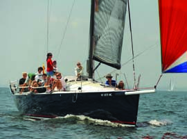 When they started the 79th Vineyard Race on August 30, not one of the eight members of the AYC Junior Big Boat Team aboard the J/122 Patriot could have imagined that they’d finish as the overall winners. © Allen Clark/PhotoBoat.com When they started the 79th Vineyard Race on August 30, not one of the eight members of the AYC Junior Big Boat Team aboard the J/122 Patriot could have imagined that they’d finish as the overall winners. © Allen Clark/PhotoBoat.com