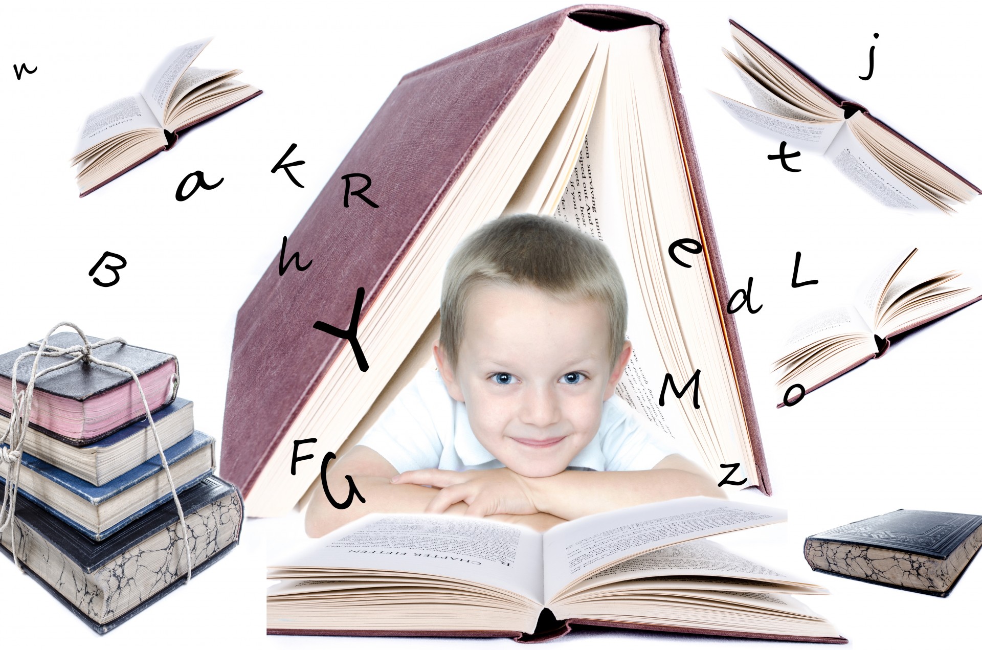 Child with book Child with book