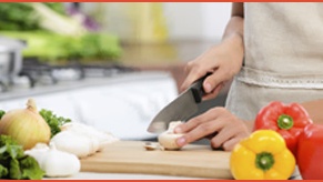 Knife on cutting board