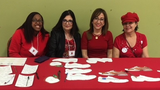 Volunteers at table
