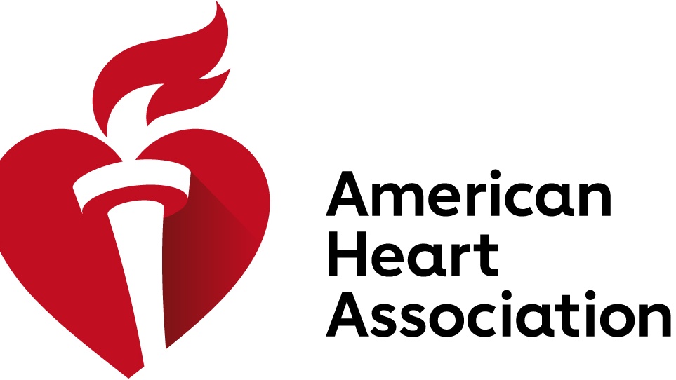 The American Heart Association Heart and Torch logo with the organizations name next to it
