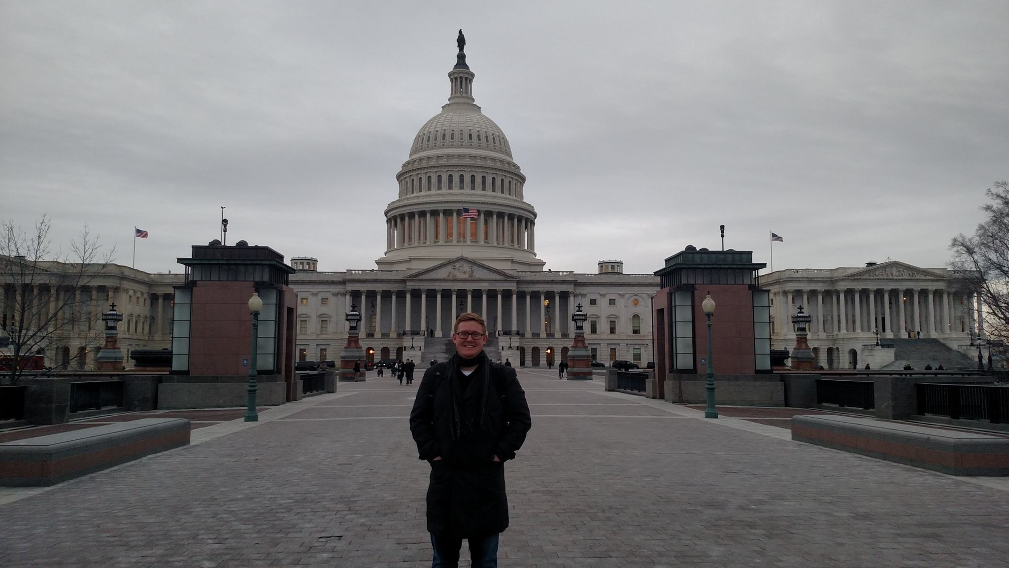 Jacob standing in front of the US Capitol.