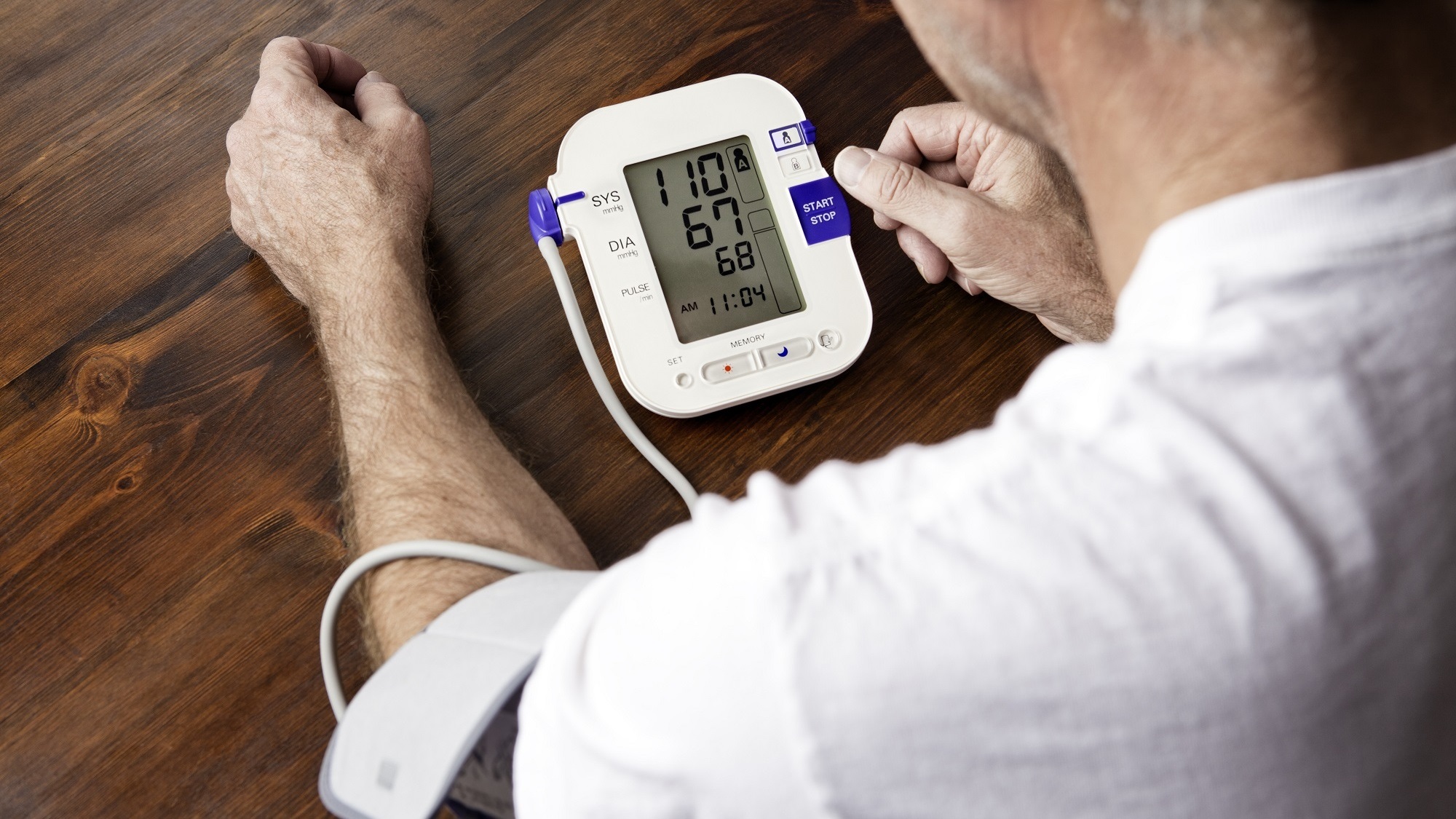 Man taking his blood pressure