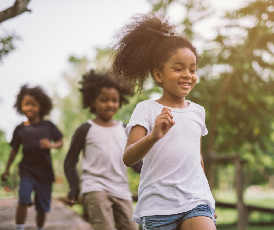Kids running.