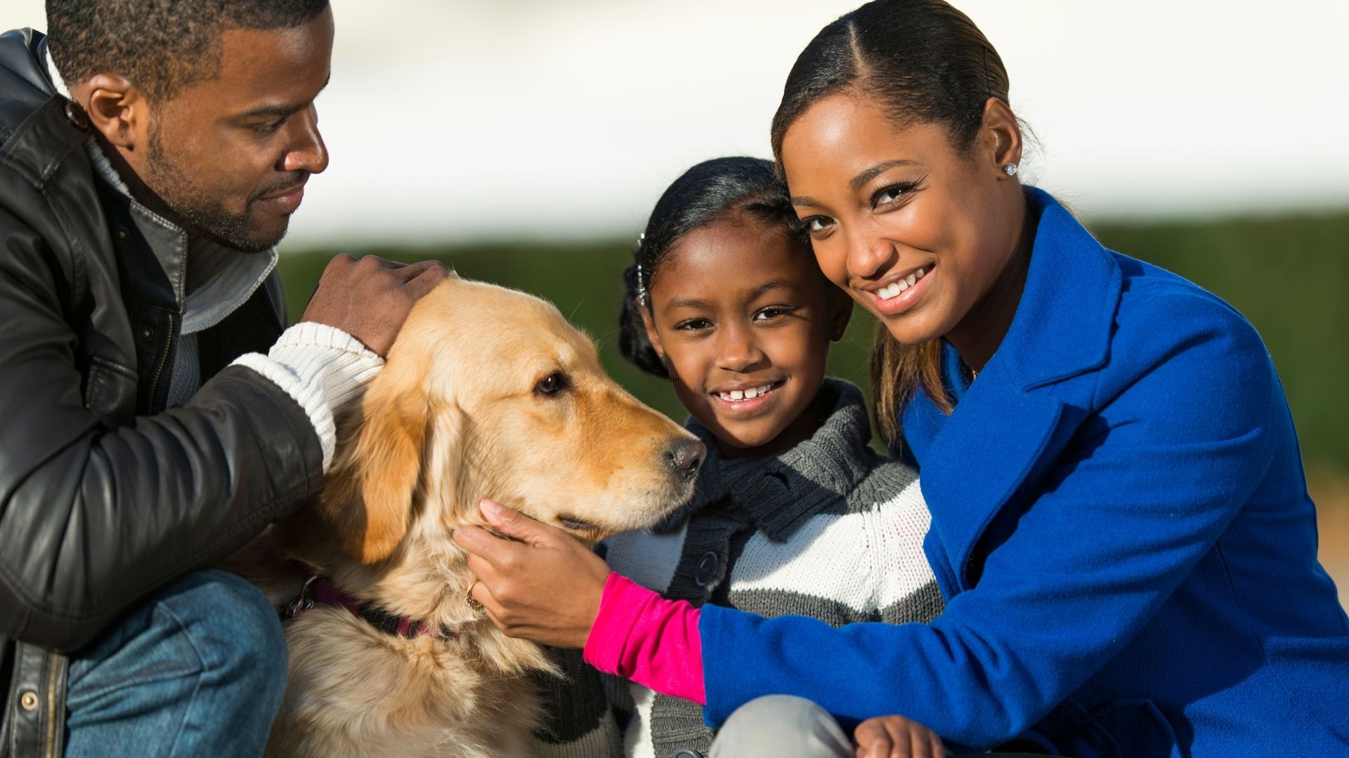 family with dog