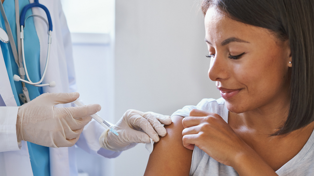 woman receiving a shot