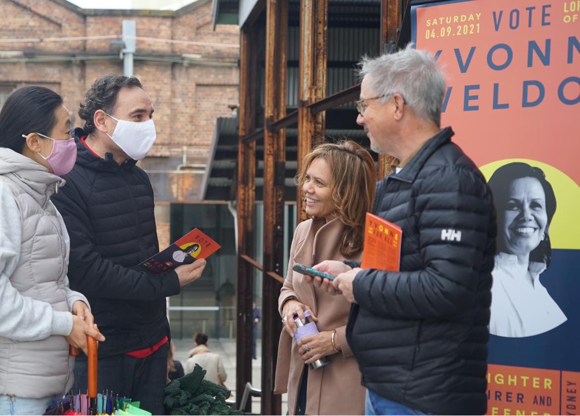 Meeting locals at the CarriageWorks market